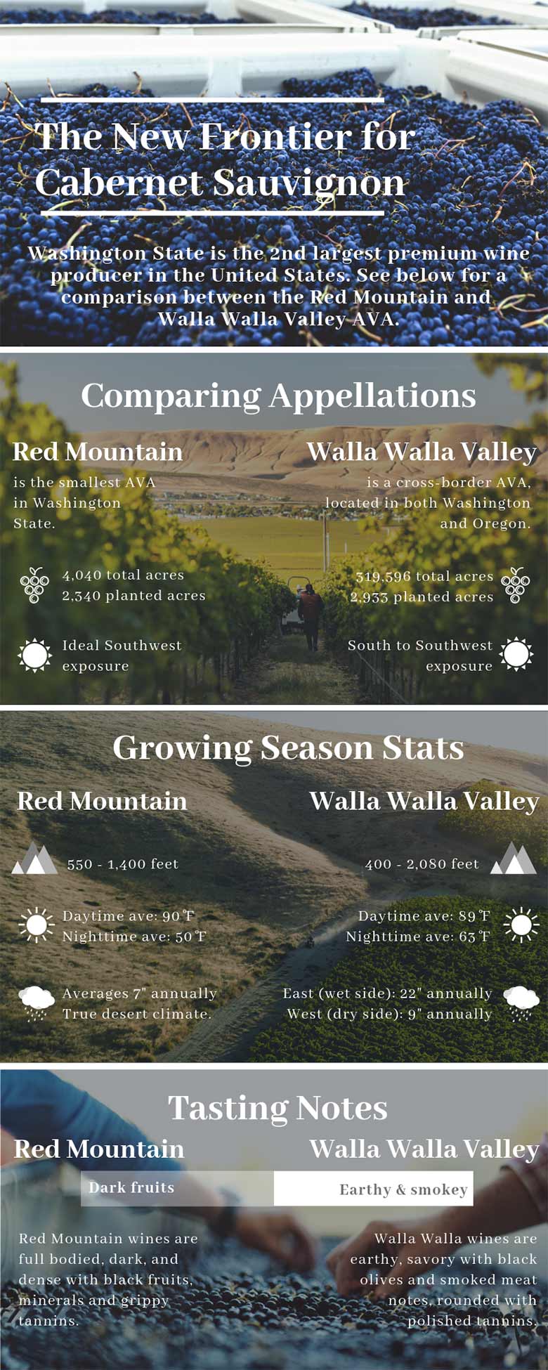 Infographic comparing red mountain and walla walla valley stats