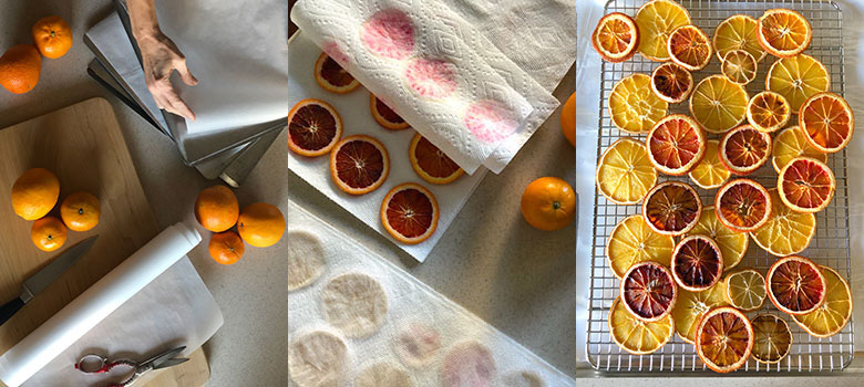 Make dried citrus slices for Holiday decorations