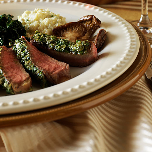 Ribeye with Salsa Verde