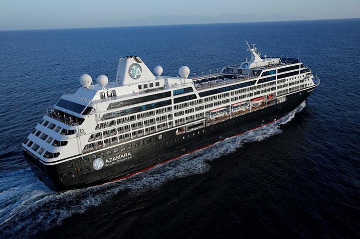 Mediterranean cruise ship on open water