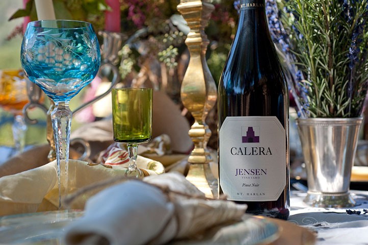 Calera Jensen Pinot Noir on dining table