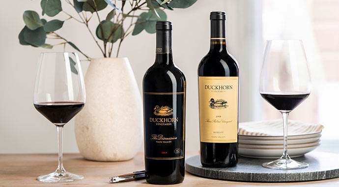Bottles of Duckhorn as corporate gifts