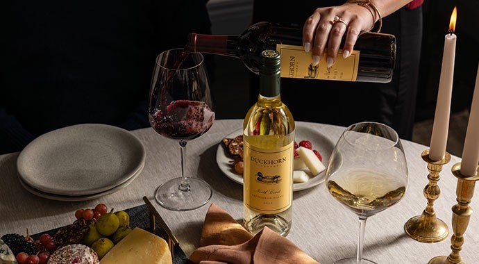 Duckhorn wines on a table