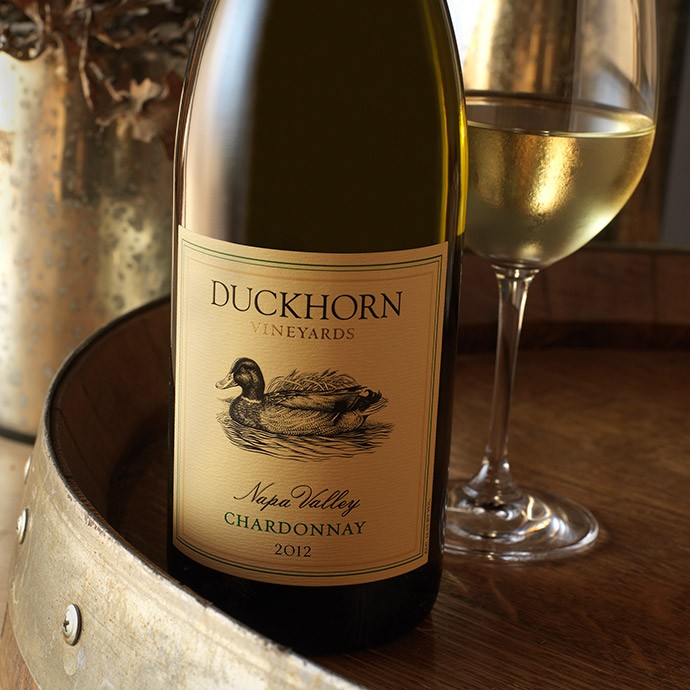 Bottle of Duckhorn Chardonnay upon release in 2012