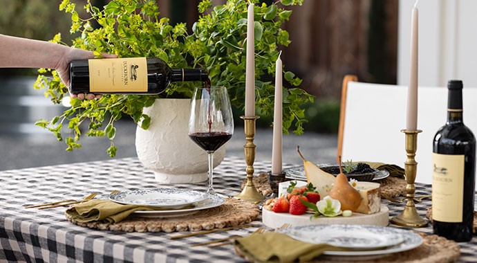 Duckhorn wines on a table