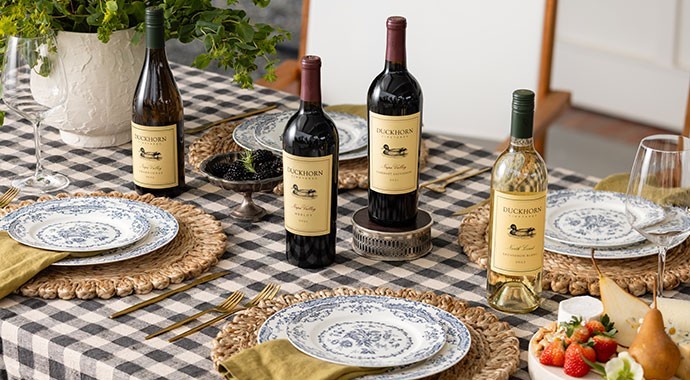 Duckhorn Vineyards wine on a table